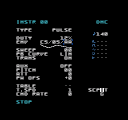 Instrument editor screen